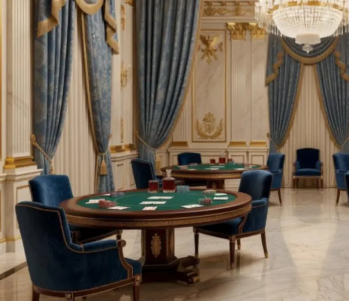 Salon de réception inspiré du style Empire pour événements privés et poker récréatif